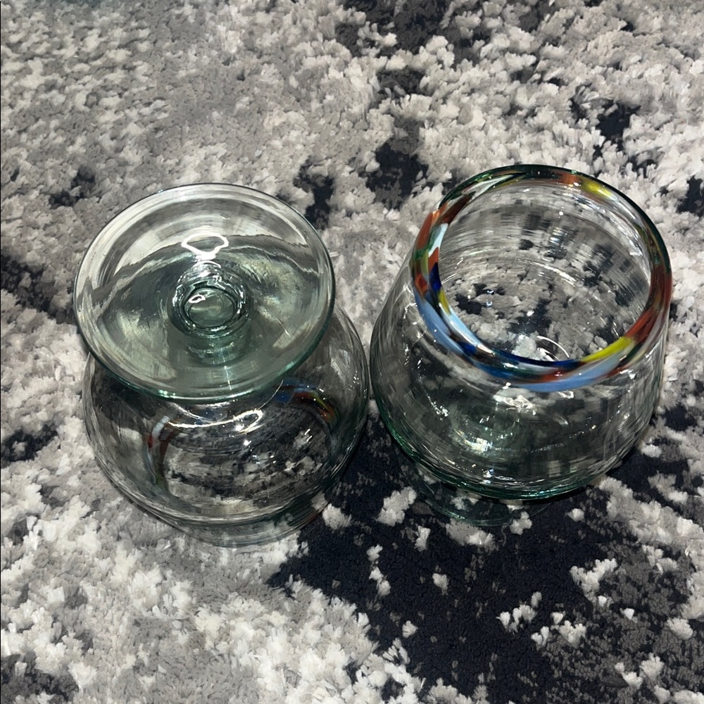 Colorful Rimmed Glass Goblets - Picture 4 of 4